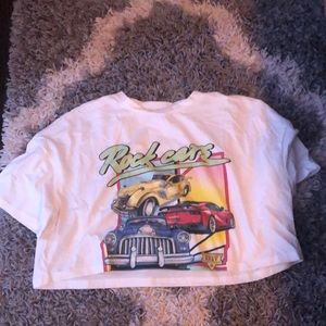 cropped rock cars shirt